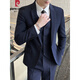 Pierre Cardin high-end light luxury suit men's jacket Korean version slim professional formal dress groom wedding dress small suit for men two-button black suit + pants + vest + 2XL (recommended 125-140 Jin Jin equals 0.5 kg to wear)