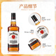 金宾（Jim Beam）白占边 美国波本 威士忌酒 原瓶进口 洋酒 金宾波本威士忌 1000mL 1瓶 -裸瓶