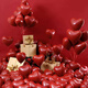 Zhenxi Globos de boda de bodas Red Amor Roble Propuesta de boda Propuesta de la sala de bodas Decoración de bodas de interior Confesión de la confesión de doble capa Balloones de amor 50 [Cilíndrico de aire + cinta]