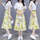 Commander Bear French Sweet Chiffon Kleid für Frauen im Sommer 2025 Neue Temperament Taille-Hugging Blumenrock Zweiteiler Set 9767# Gelb Original Spot Set M 95-105Jin [Jin entspricht 0,5 kg]