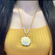Laohuangxiang genuine pure silver 999 gold peony pendant Chinese style women's Chinese double-sided braided rope sterling silver necklace
