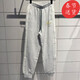 阿迪达斯裤子女裤2025年春季新款运动裤宽松卫裤收口休闲针织长裤 IT9856灰色内里毛圈 M