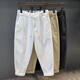 Pantalones de Weixuan Luobo para pantalones de rábano cónicos de nueve puntos de los hombres Pantalones extra grandes Tamaño 300 Jin [Jin igualas 0.5 kg] Pantalones casuales Harem Harem Loos