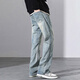 Джинсы для джинсов Cleanfeck Men's Slim Blim Black Vibe Американская главная улица брюки весна и летние микрофласные брюки 9901 Ностальгический синий микро-поле m