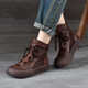 Woodpecker Martin Boots Women's Summer New Retro Leather Thin Breathable Thick Sole Casual Sandal Boots Women's Brown 35