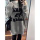 DXOT2025 new sweater for women for small people in autumn and winter, thickened, loose, lazy, soft, glutinous milk, fufu sweater trendy gray version S recommended 80-95Jin Jin equals 0.5 kg