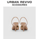URBAN REVIVO Summer New Feminine Elegant Rhinestone Pointed High Heel Shoes UAWS32072 Pink Khaki 35