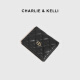 CHARLIE&KELLI CK品牌包包女包小众设计菱格简约薄款手拿女士2025新款钱包短款 黑色
