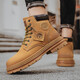 Changxiang Huili Martin Boots Herren Frühling und Sommer 2025 Neue Hochsportarten und Freizeitschuhe dicker alleiniger Leder wasserdichte Arbeitspeakschuhe Männer gelb 42