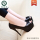 Woodpecker spring and autumn women's shoes super high heel 12cm nightclub waterproof platform sexy stiletto black versatile suede small size fish mouth single shoes black 10cm lace style 37
