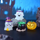 Xixiaowei paysage créatif mignon mignon lumineux halloween petit ghost doll bourse mini-ornements de poupée pour enfants de 6 packs [style d'éclairage]