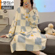莫代尔棉睡裙女秋款长袖睡衣春秋季秋冬2025新款条纹可外穿家居服 LX-16854 M 体重70-90斤