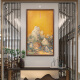 古歌空间 焦点艺术千里江山入户玄关装饰画山水画靠山图挂画茶室墙壁画竖版铜雕画 千里江山【全铜】1200*723mm