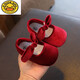 G.duck baby shoes princess shoes for baby girls one year old spring and autumn 3-6-9-12 months soft-soled toddler non-slip 8 anti-fall shoes velvet burgundy size 15.5 inner length 12cm
