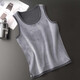 Kennedy Warm Vest Men's Velvet Men's Slim Autumn and Winter Sleeveless Sleeveless T-shirt Vest Wear Tight Bottoming Vest Dark Gray - Velvet Vest 170cm-180cm 3XL