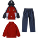 Costumes de classe pour enfants, combinaisons de ventreaux, ensembles de trois pièces, vêtements de maternelle, vêtements de sport d'automne et d'hiver, ensemble d'uniformes d'école d'hiver des élèves de l'école primaire, Wine Red 9923, manteau + doublure intérieure, set en deux pièces, 110cm, hauteur 95-110 cm