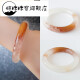 Colección de pulseras Dunzhu Graffcarny Xinjiang Gold Silk Jade Pulsera High Ice Gem Light Non-Taicui Hetian Jade 55 Certificado de inspección nacional/53.5 Boca de anillo/HW4839 Seda de oro