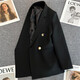 Miao Yijia Blazer Women's Autumn Suit Jacket Casual Commuting Small Suit New Temperament Versatile Jacket Top Women Temperament Versatile Blazer Classic Black XL (Reference 115-125Jin Jin is equal to 0.5 kg)
