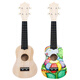 
FERMIN assembled ukulele DIY small guitar handmade homemade material package painted hand-drawn drawing doodle wood 21 inch round-set three 21 inch
