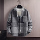 Cangshi Yishu Cangshi Yishu trendy brand 2025 spring and autumn lapel woolen jacket men's thickened high-end light luxury casual plaid jacket brown L