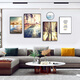 
Mohu (mohu) living room decoration painting sofa background wall mural modern simple landscape landscape painting TV wall high-end new style hanging painting Travel diary 15939 (including wall clock) Art crystal porcelain combination-black frame