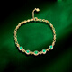 Haikai Bracelet Ladies' Emerald Gemstone Bracelet Luxury Jewelry Valentine's Day Birthday Gift for Wife and Girlfriend Emerald Gemstone Bracelet (0.88 carat 22.1 points diamond)