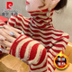 皮尔卡丹（pierre cardin）双面德绒2025秋冬新款加绒加厚洋气条纹堆堆领内搭打底衫上衣女士 7029咖啡色磨毛薄款 XL 【建议115-130斤】