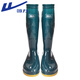 Pull-back rain boots for women, fashionable outdoor rain boots, waterproof rain boots, water shoes, wear-resistant rubber shoes 6813, dark green high tube 37