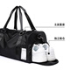 CavlslKcat travel bag men's large-capacity handbag dry and wet separation fitness bag business trip luggage bag casual sports bag black extra size (with shoe compartment) 48*24*26cm