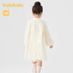 Balabala children's clothing girls new Chinese dress autumn children's dress mesh A-line skirt white tone 00311 130 cm