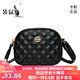 Kangaroo Light Luxury Marke Echtes Leder Rundtasche Frauen 2023 Neue Mode Sommer vielseitig weiche Leder One-Shoulder Crossbody Tasche Dreischichtig Beige