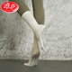 LangSha split-toe yoga socks, five-toe socks, Pilates socks, mid-length non-slip socks for women's autumn and winter indoor sports, milk white + light blue + light green, great value 3 pairs