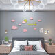 Hanchen Cloud 3D Dreidimensionales Acryl-Wandaufkleber Kinderzimmer Dekoration Girl's Heart Sticker Girl's Bettwanddekoration 795 Wolken rosa groß: 1,2 Meter lang, 59 cm hoch