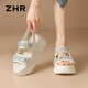 
ZHR sandals for summer convenient Velcro thick sole women's shoes versatile sports shoes for women G693 beige 34