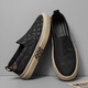 TYKT brand casual shoes men's one-foot canvas shoes summer breathable men's foot cloth shoes lazy shoes black yellow sole 41