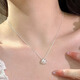 Necklace Women's Single Pearl Silver Necklace Light Luxury Niche Necklace Clavicle Chain Women's High-end Jewelry Temperament Pendant Pearl Pendant Necklace