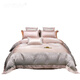 ORZUV brand high-end 160 long velvet cotton damask color woven jacquard four-piece set cotton embroidered quilt cover light luxury villa style Sri Lanka-pink bed sheet style 2.0 meters quilt cover 220*240