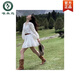 啄木鸟西部牛仔靴女复古骑士靴子春春秋薄款民族风长筒靴马丁靴 棕色 35