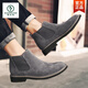 Specht Martin Boots Herren Frühlings- und Herbst Britisch-High-Top Chelsea Short Stiefel Winter warme Arbeitschuhe Lederschuhe mittelgroßen Stiefeln Khaki [C510 Four Seasons] 41