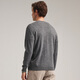 Zhaojun 2024 autumn and winter new high-end solid color wool cardigan jacket men's V-neck long-sleeved basic knitted top Dark cloud gray M