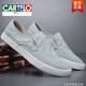 CARTELO Summer Canvas Shoes Men's One-Pin-One Lazy Shoes British Loafers Driving Soft Sole Old Beijing Breathable Casual Cloth Shoes BD20042 Black and White 41