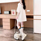 Feili Musanne 2025 Summer New Fashion Algodón impreso Camiseta de manga corta para mujeres Top 847 White M White M [recomendado 80-110Jin [Jin iguala 0.5 kg]]]