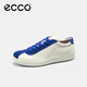 ECCO Herren Sommer Herren -Freizeitschuhe Herrenschuhe Nostalgische weiße Schuhe weiche und coole Nullpunkte 537764 Weiß/Blau 53776461109 42