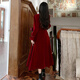 YIOU Cheongsam Toast Wear Bridal Autumn and Winter Engagement Evening Dress Skirt for Women Red Chinese Velvet Feel Autumn and Winter 3507 Red S
