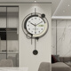 Uhr und Wohnzimmer 2024 Neues leichter Luxusstil moderner und atmosphärischer Wohnzimmereingang High-End-Wand-Uhr mit Glasabdeckung, übergroßes Modell kann 87 cm43 cm 32 cm über 20 Zoll schwingen