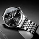 GUANQIN men's watch Swiss quality wear-resistant waterproof luminous fully automatic mechanical watch dual calendar watch men's mechanical watch fully automatic mechanical model-silver shell black surface
