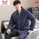 
Catman (MiiOW) pure cotton three-layer thickened cotton winter men's pajamas cotton jacket autumn and winter men's large-size home clothing set skin-friendly AA9215-three-layer thickened cotton-all cotton 190(XXXXL height 185-190 weight 200-