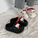Minghuitong Hellokitty Hole Shoes Cute Cartoon Kitty Cat Women ins Лето, не скользящие тапочки с толстыми толстыми, на улице в черном ремеше