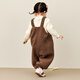 Mini Bara for boys and girls in autumn and winter new cute belly-protecting baby plus velvet overalls pants