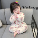 Papi Monkey children's one-piece pajamas coral velvet baby girl autumn and winter plus velvet thickened flannel crawler cartoon baby sleeping bag pink double layer 90 size recommended 1-2 years old (height around 85)